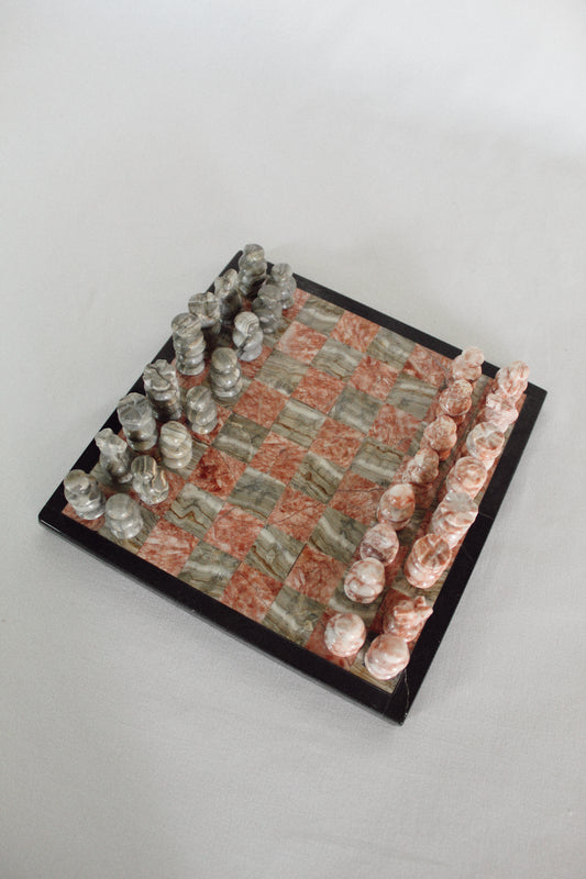 Petite Onyx and Marble Chess Set