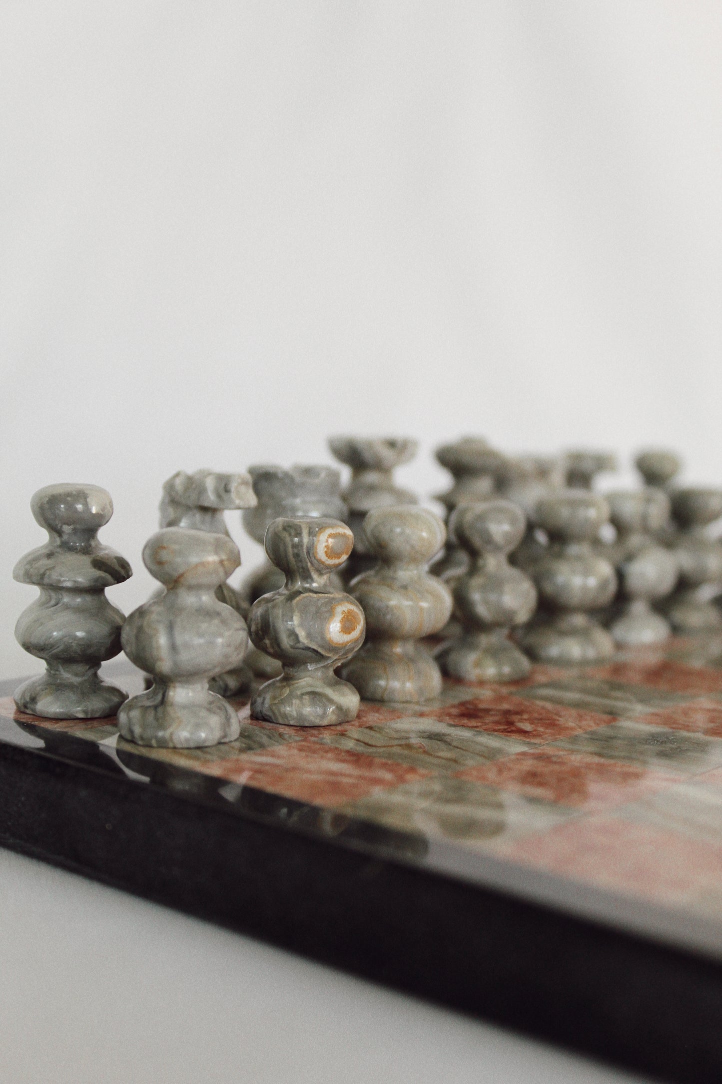 Petite Onyx and Marble Chess Set